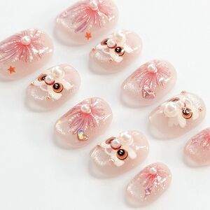 "Champagne Dreams" 3D Lunar New Year Press-Ons 2026 Year of the Horse Size S